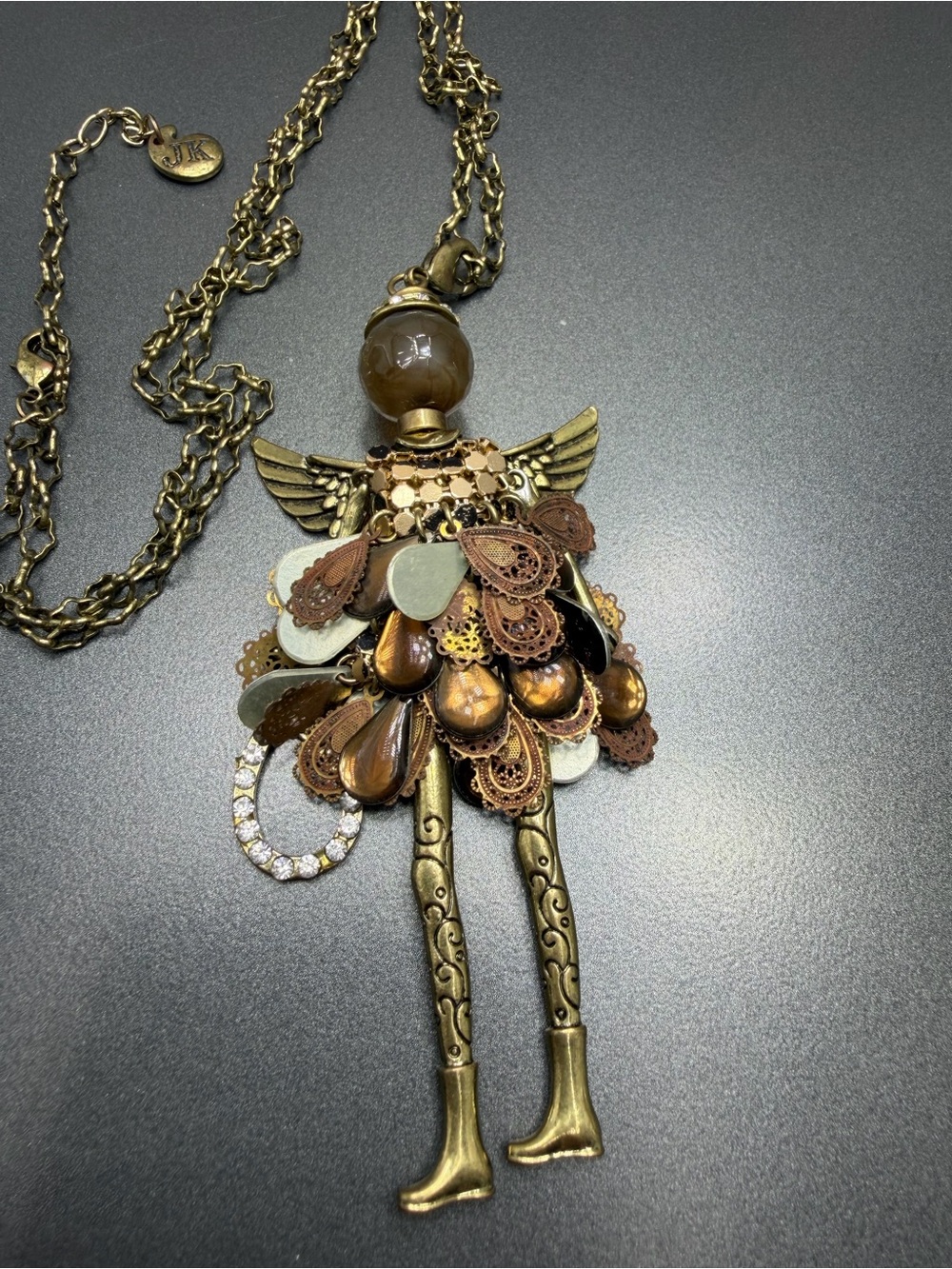 👍50%off Vintage Jacqueline Kent Sentimental  Angel Pendant Necklace #9SN